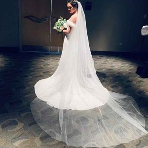 White Cathedral Veil Two Tier with Comb 4MX3M